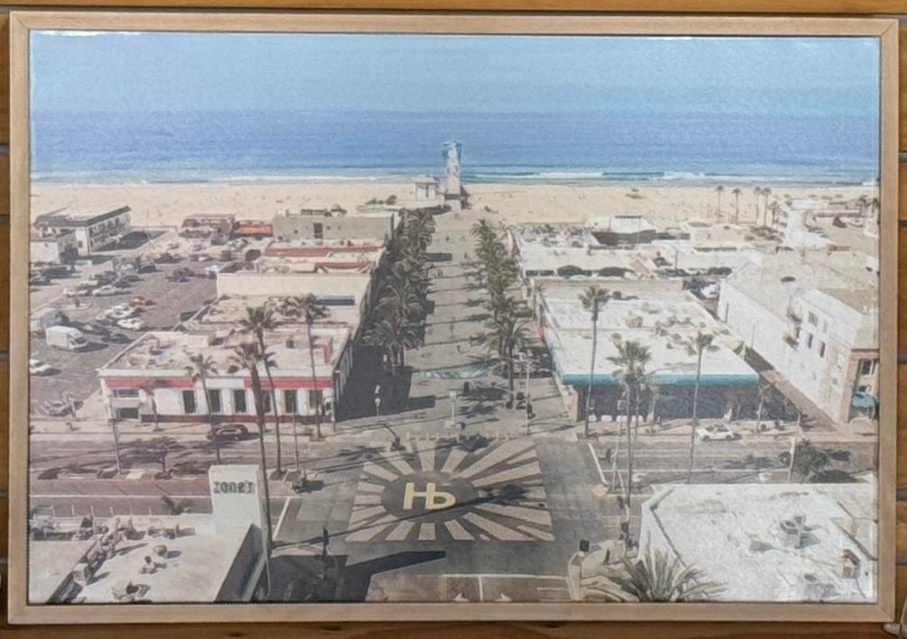 HB Pier Walk Framed Canvas