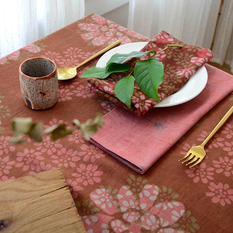 Block Print Napkins in Terracotta (Set of 4) - Forget Me Not