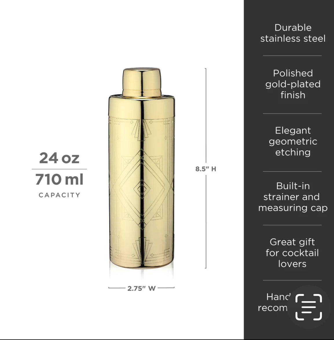 Art Deco Cocktail Shaker
