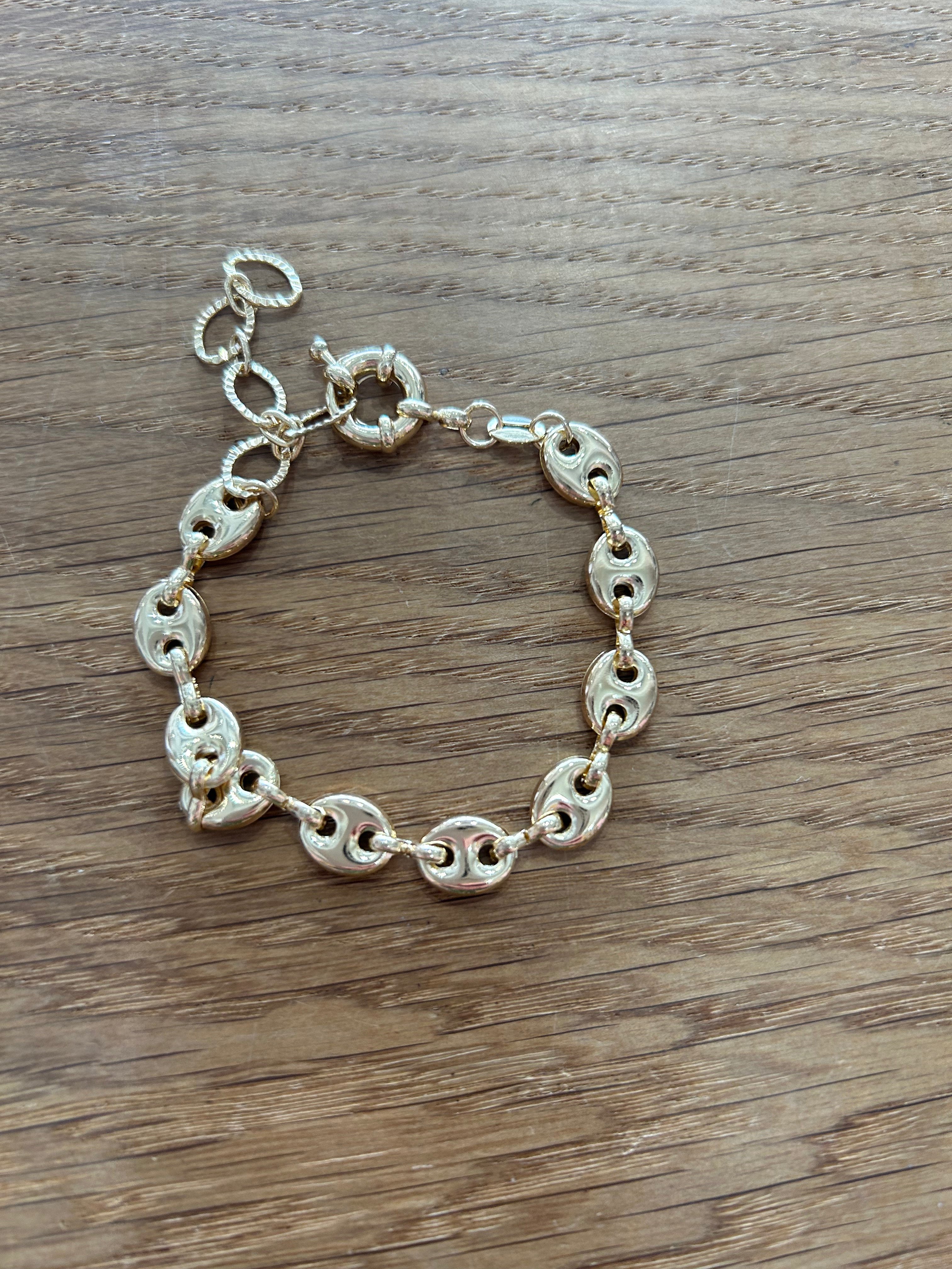 Gold Filled Puffy Mariner 7 “ Bracelet