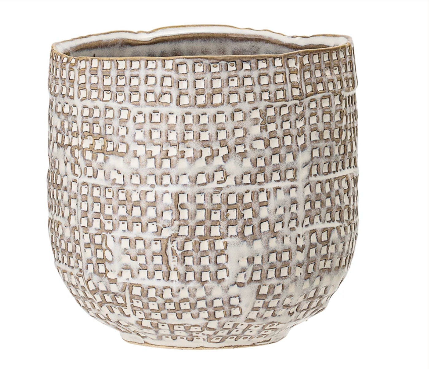 Embossed Stoneware Planter