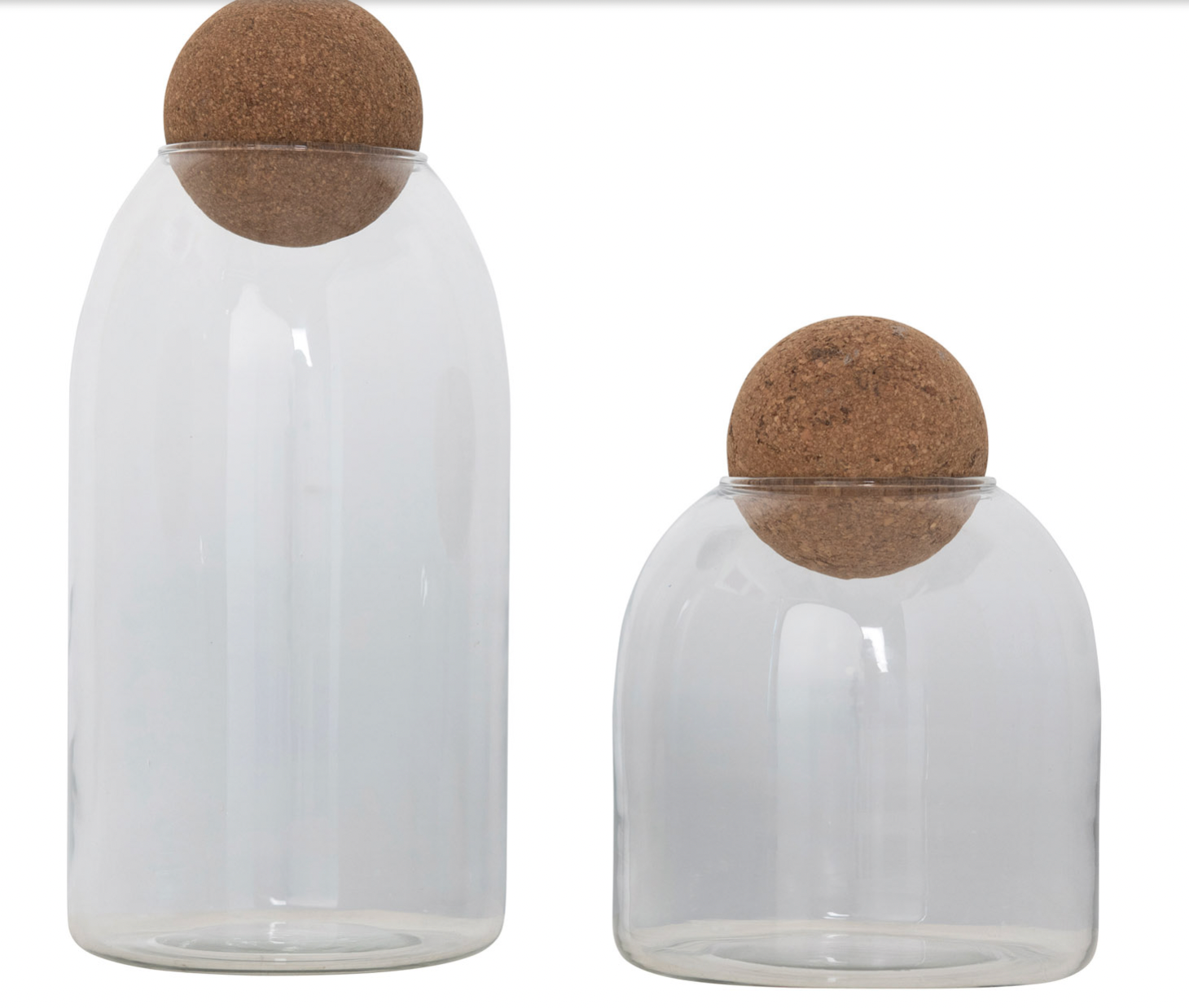 Glass Jar with Cork Ball Lid