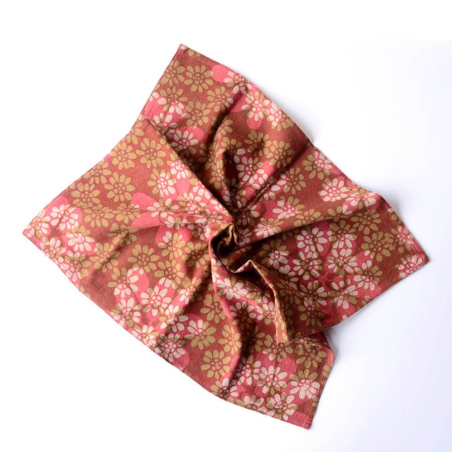 Block Print Napkins in Terracotta (Set of 4) - Forget Me Not
