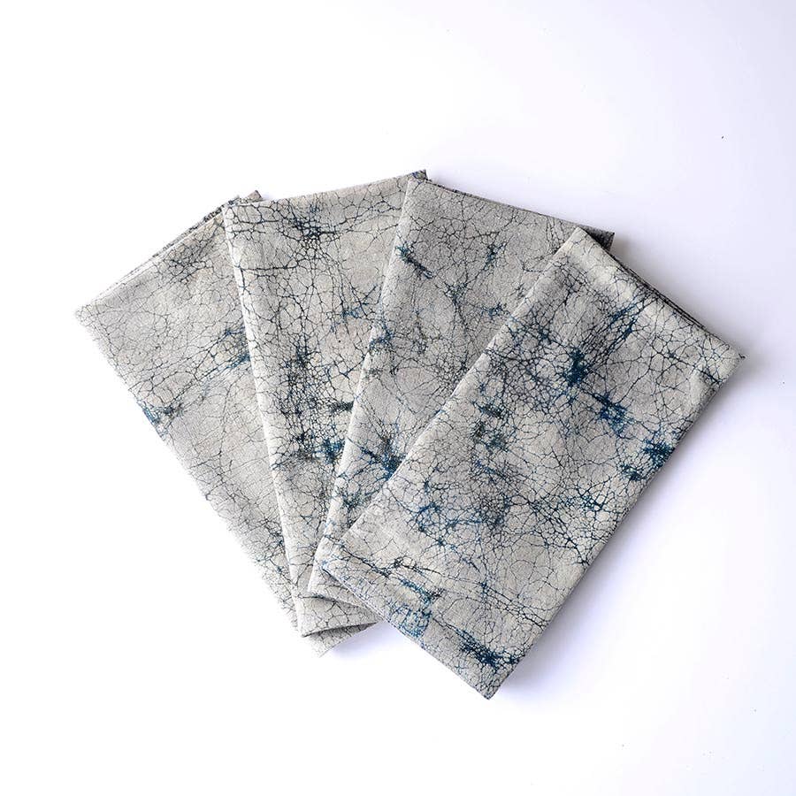 Almost Solid White Organic Cloth Napkins (Set of 4) -Morning
