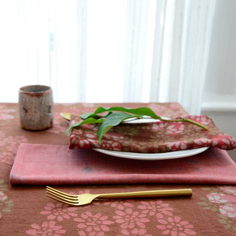Block Print Napkins in Terracotta (Set of 4) - Forget Me Not