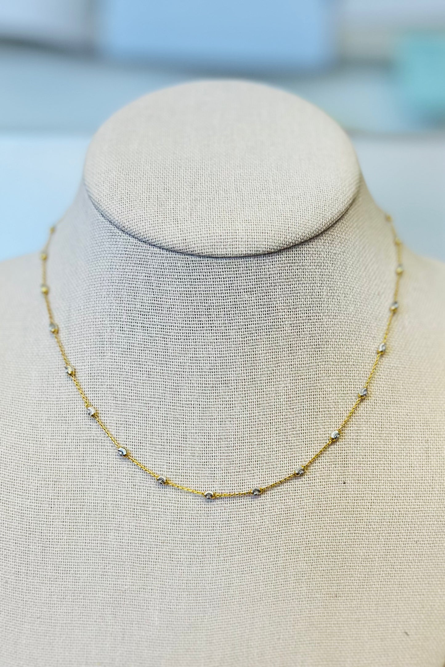 Diamond Cut Bead Necklace
