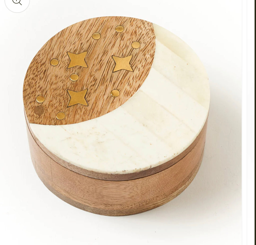 Moon Phase Round Keepsake Box