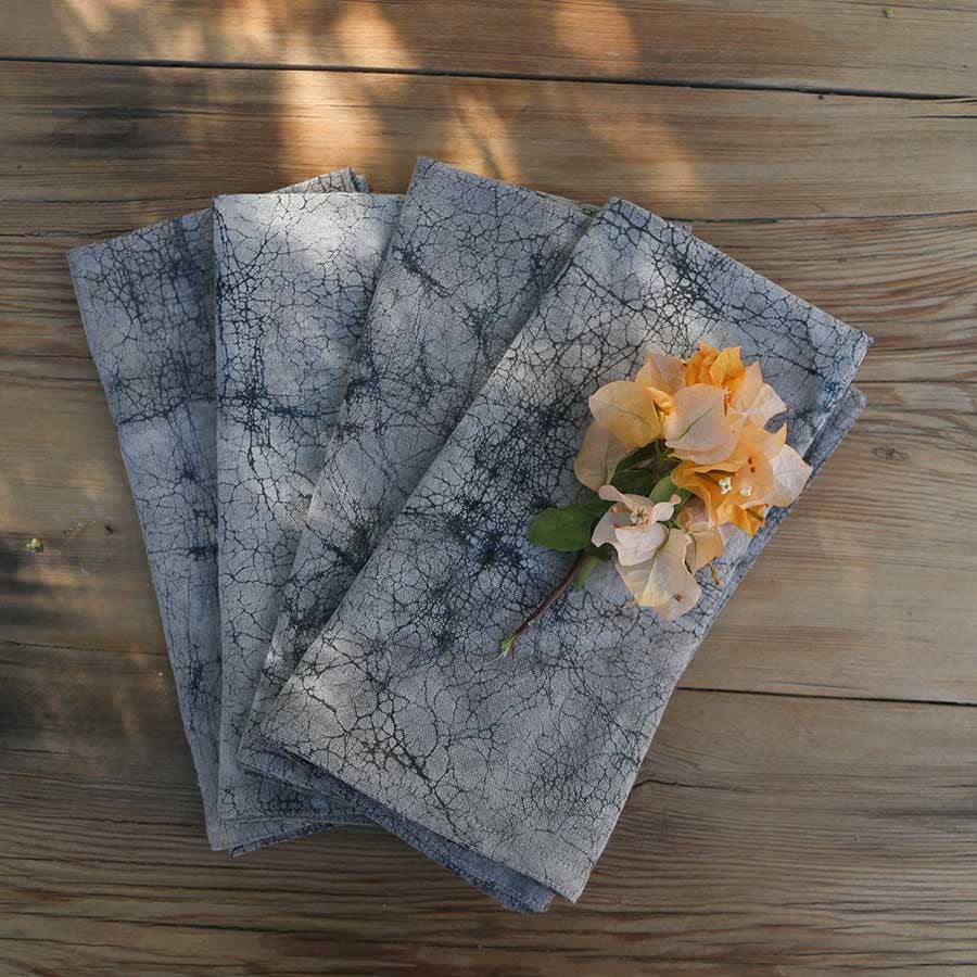 Almost Solid White Organic Cloth Napkins (Set of 4) -Morning
