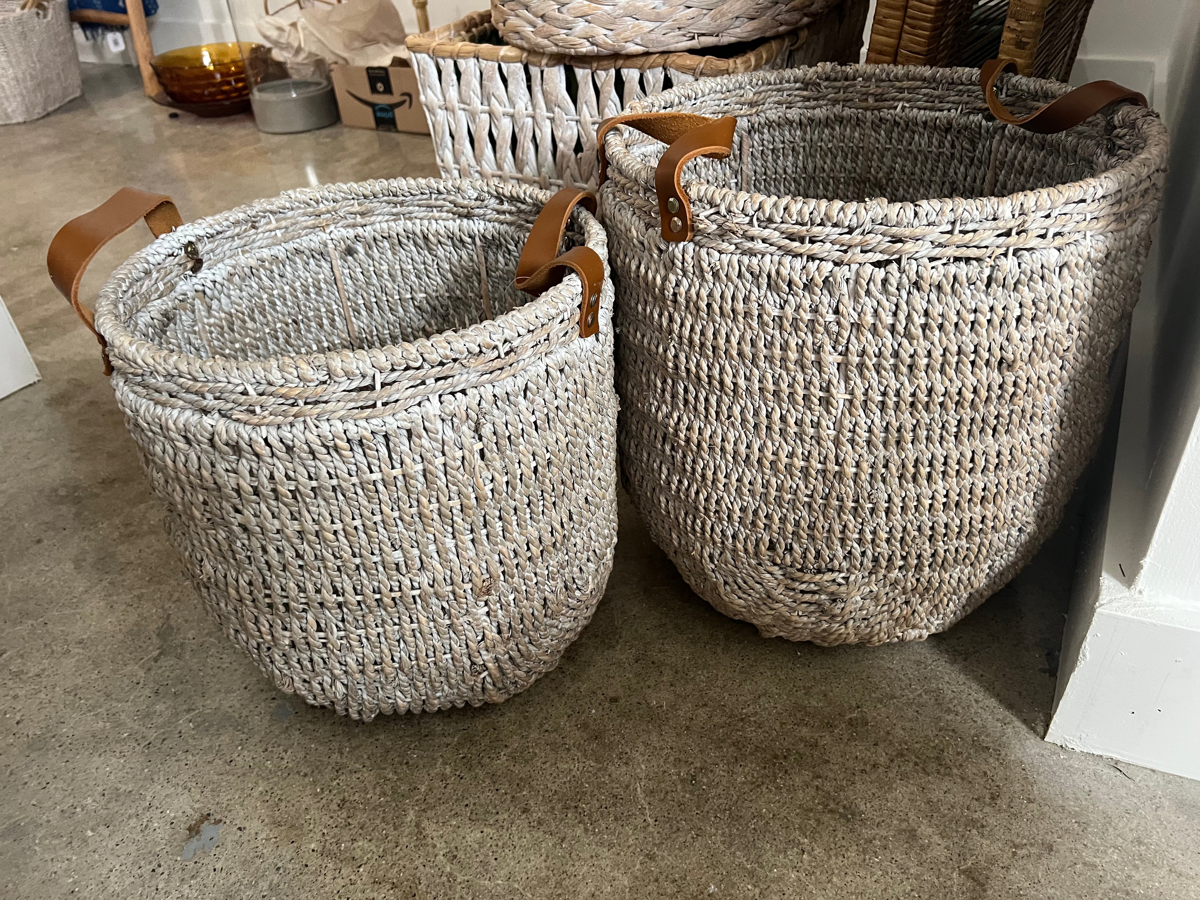 Leather Handle Basket