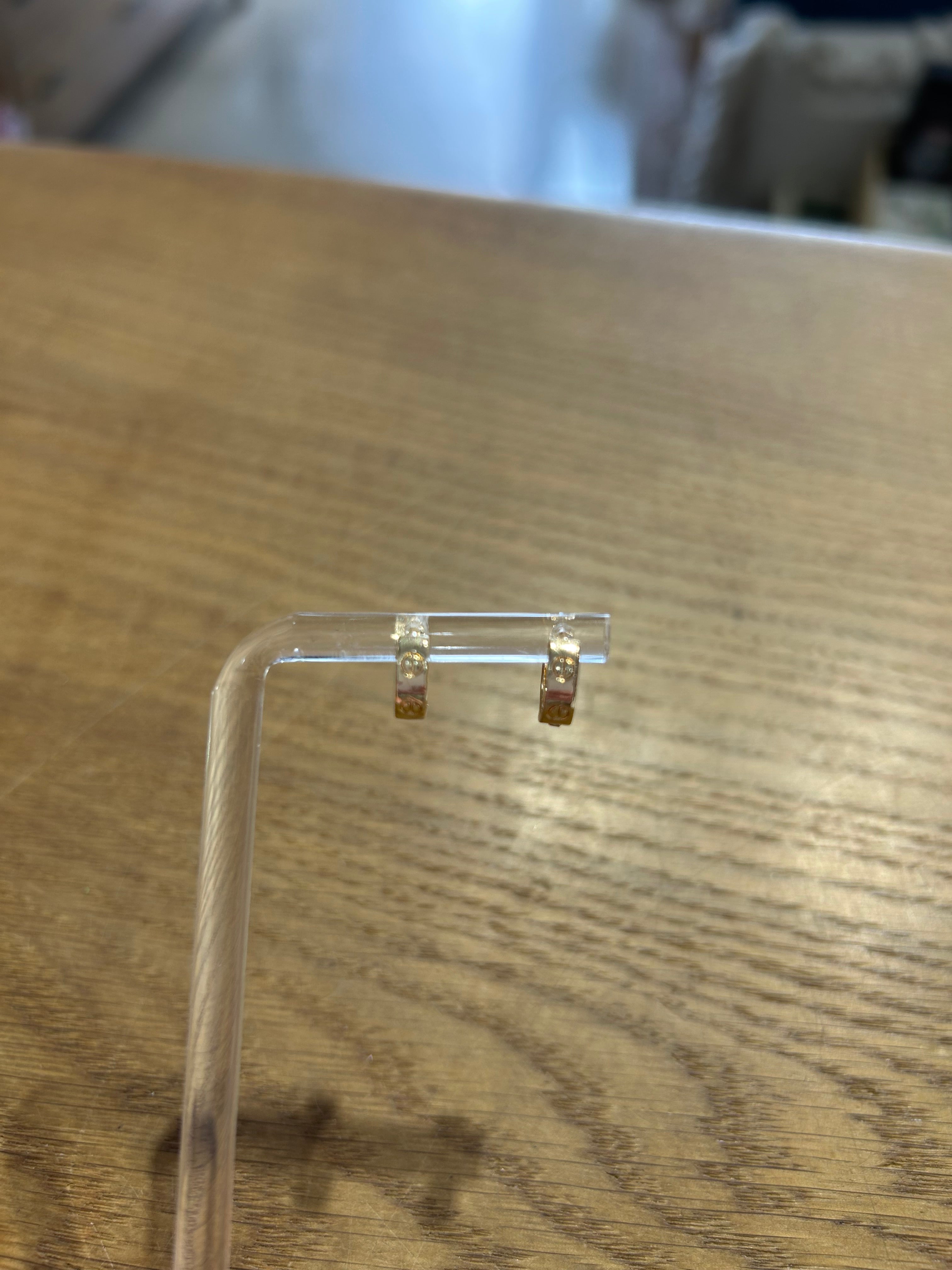 Gold Fill Huggie Hoops with Screw Indent