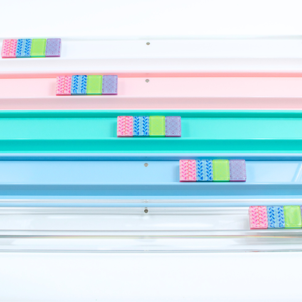 Premium Acrylic Mahjong Racks | 4 Racks + 4 Pushers