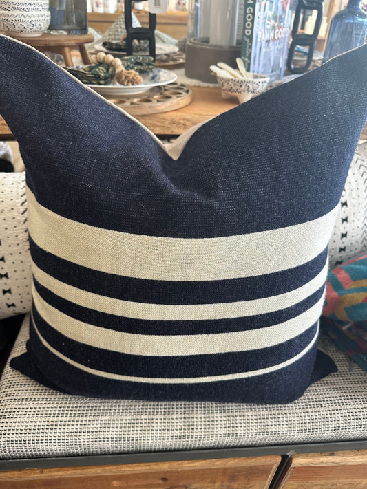 Blue Coastal Stripe Pillow