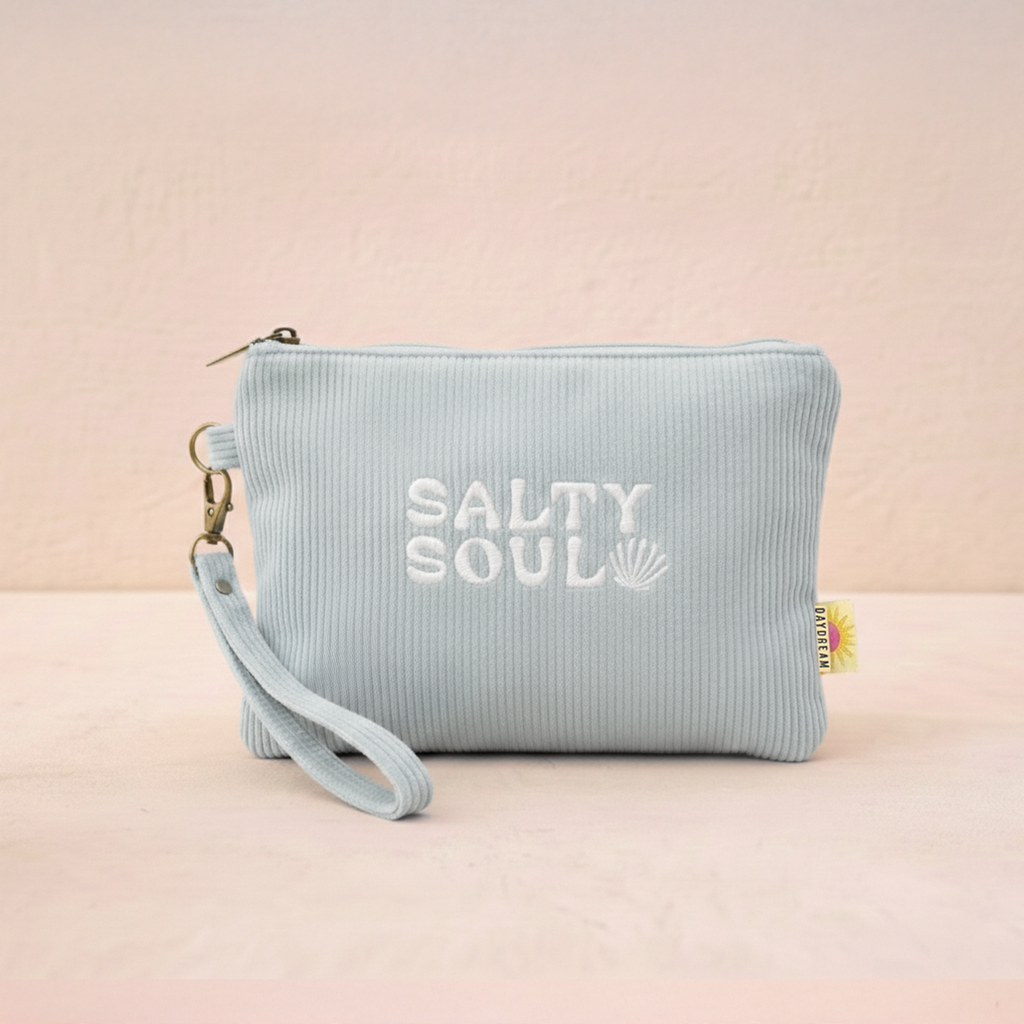 Salty Soul Corduroy Zip Pouch 7x5”