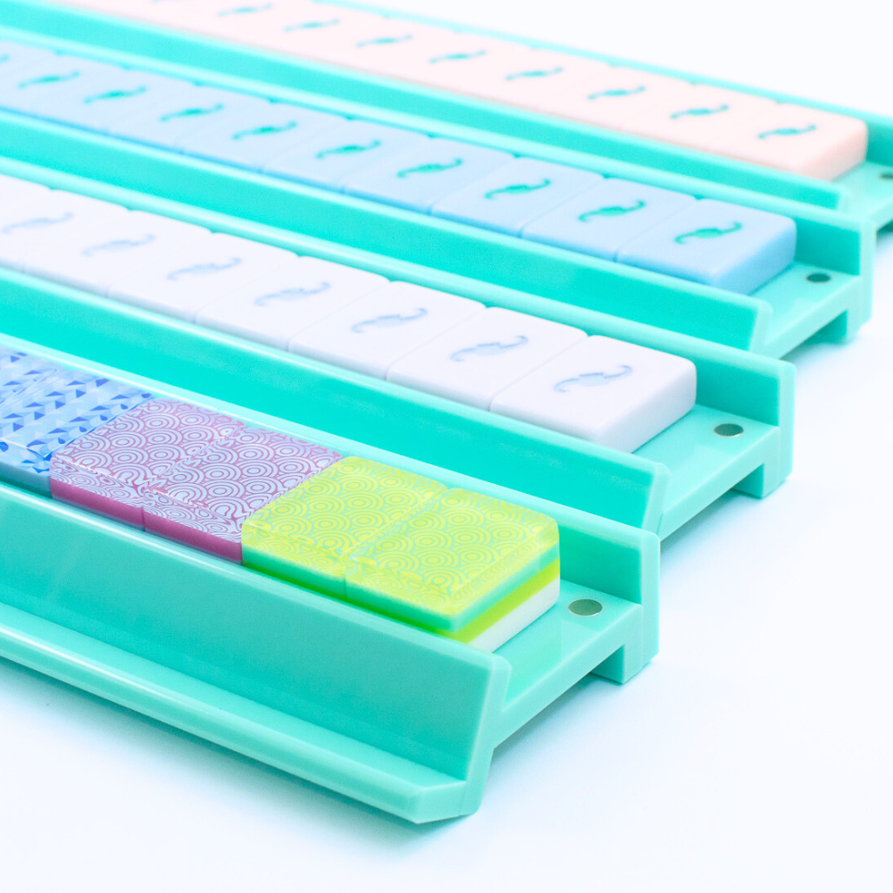 Premium Acrylic Mahjong Racks | 4 Racks + 4 Pushers