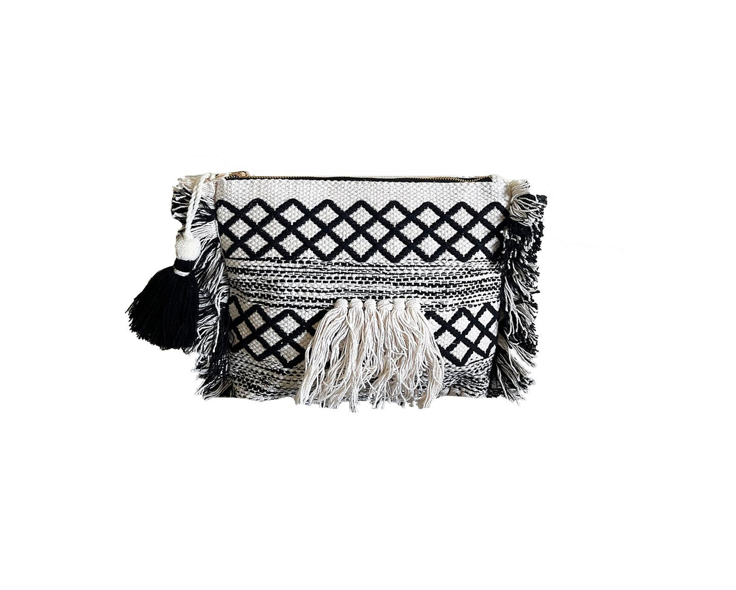 Checkered Fringe Bag