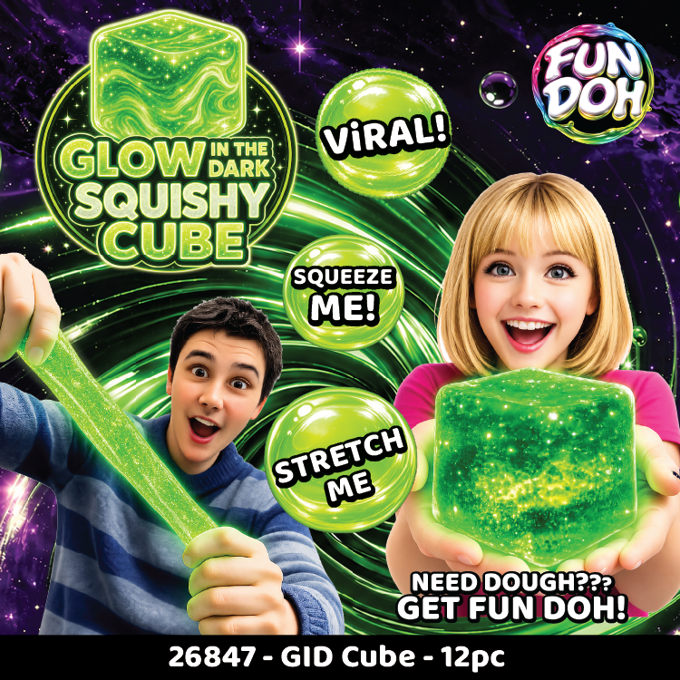 Fun Doh Glow in the Dark Squishy Sparkle (Assorted Colors)