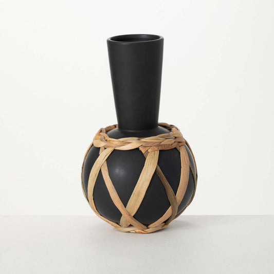 Matte Black Wrap Vase