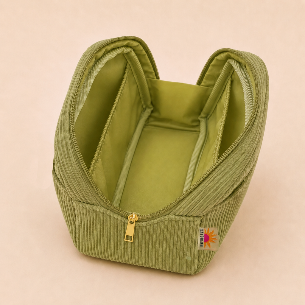 Corduroy Cosmetic Pouch 7”