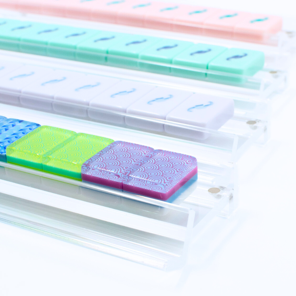 Premium Acrylic Mahjong Racks | 4 Racks + 4 Pushers