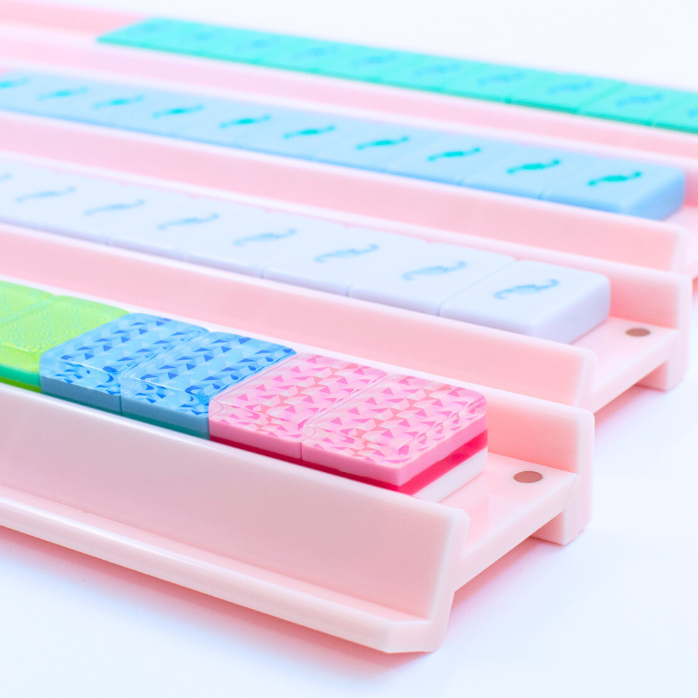 Premium Acrylic Mahjong Racks | 4 Racks + 4 Pushers