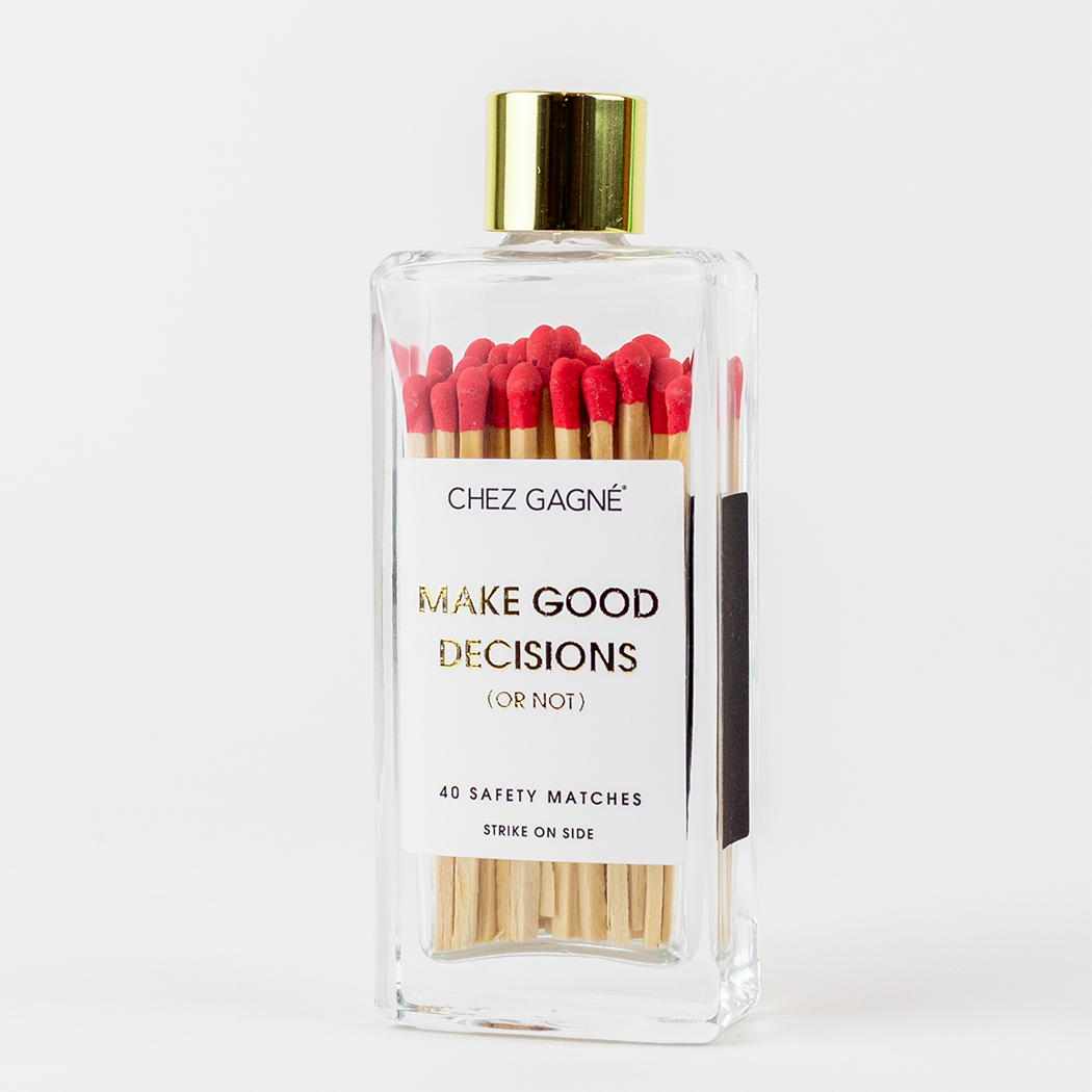 Make Good Decisions - Glass Bottle Matches