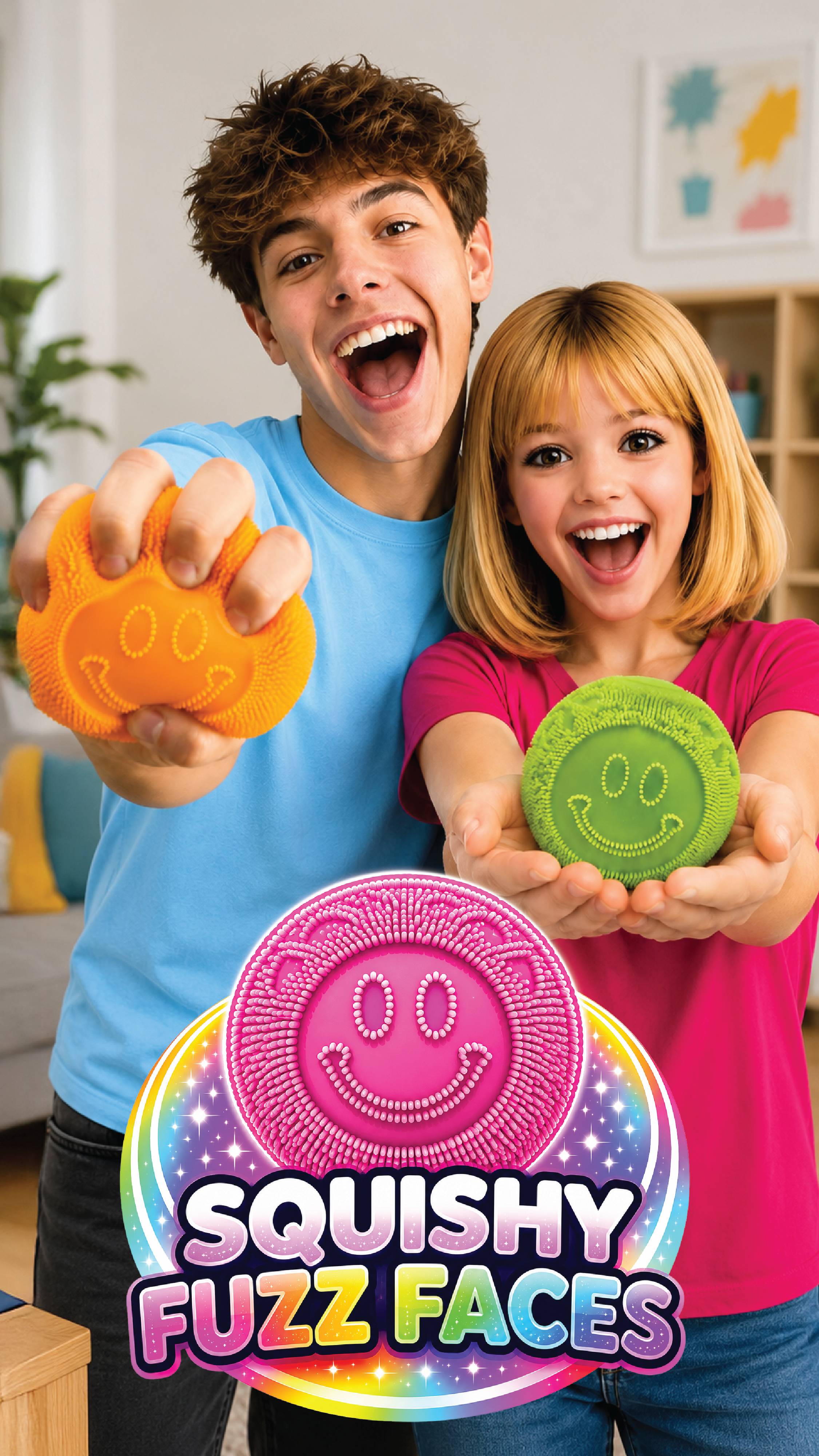 Fun Doh Fuzzy Face Squishy Sensory Toy Variety