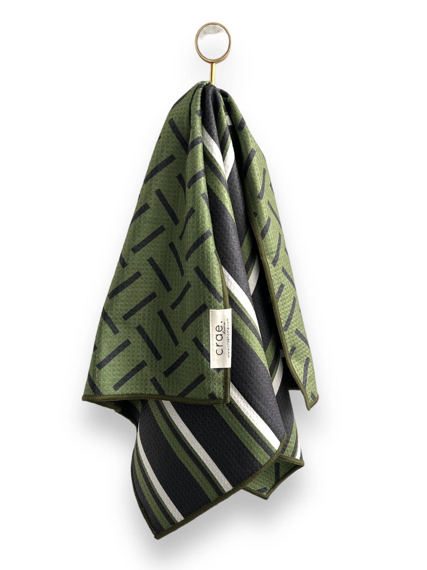 Al: Reversible: Hand Towel / Green/Black