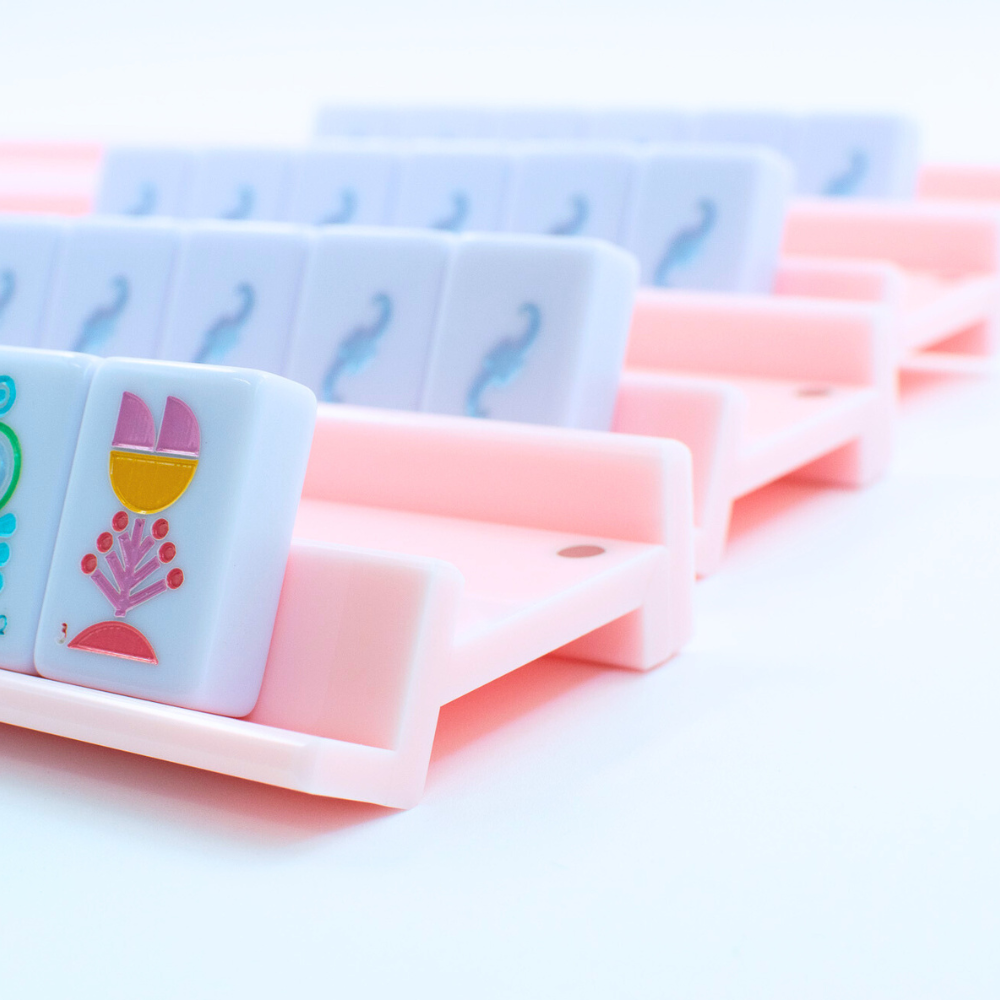 Premium Acrylic Mahjong Racks | 4 Racks + 4 Pushers