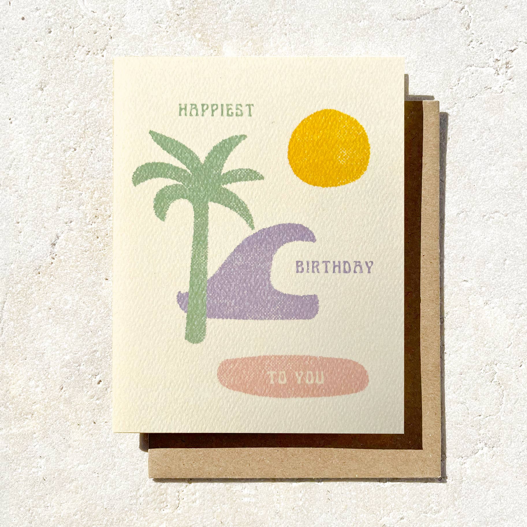 Happiest Birthday Beach Aesthetic Card