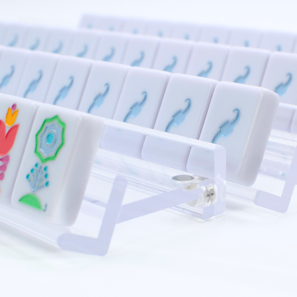 Premium Acrylic Mahjong Racks | 4 Racks + 4 Pushers