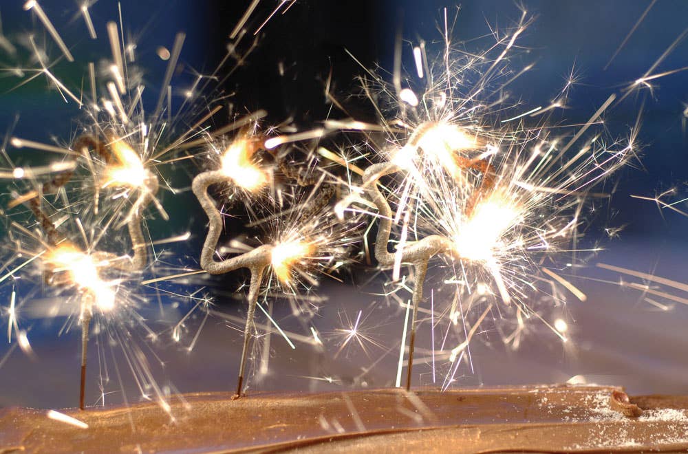4" Mini Gold Star Sparkler Wands - 4th of July - Tube of 4