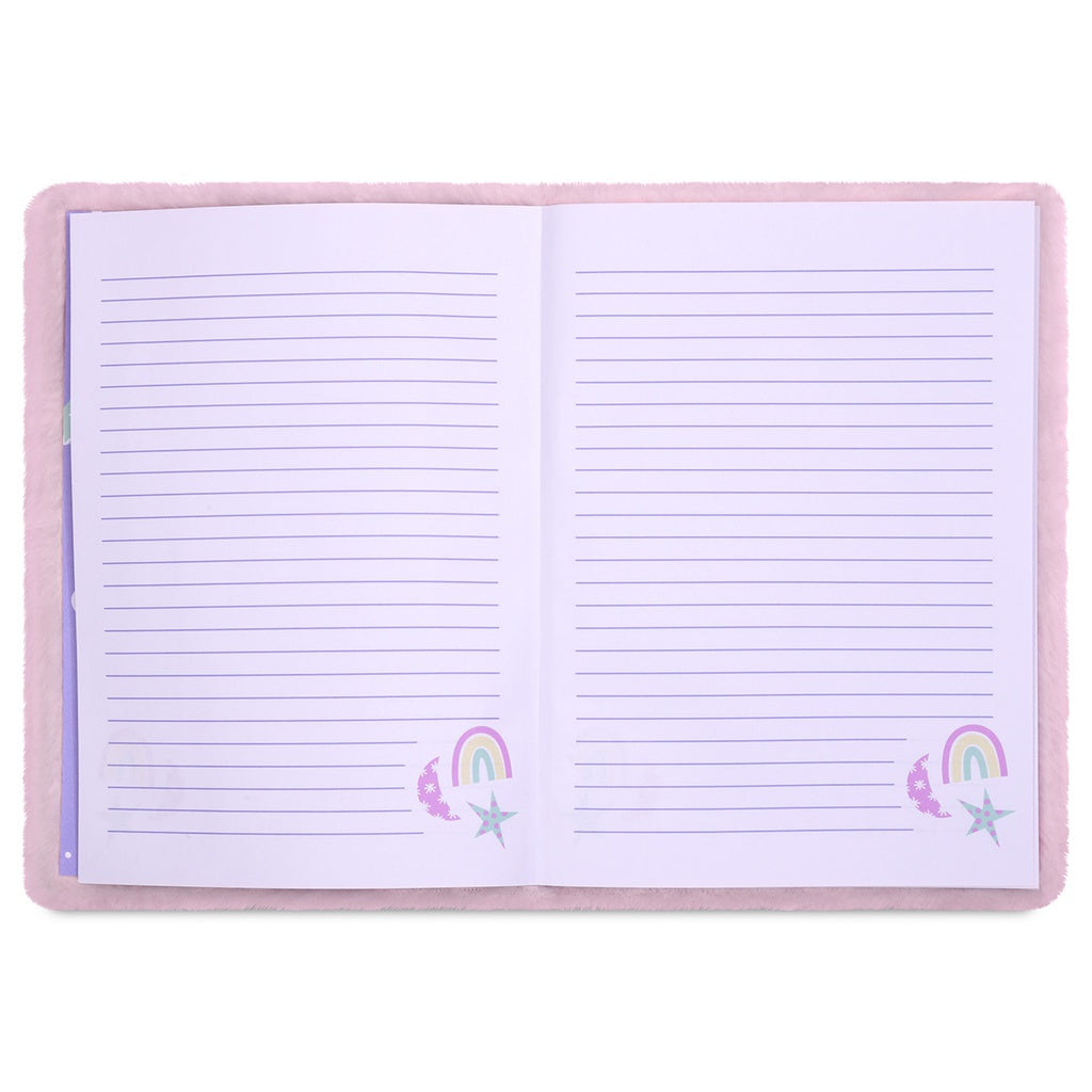 Sleepover Stars Furry Lock and Key Journal