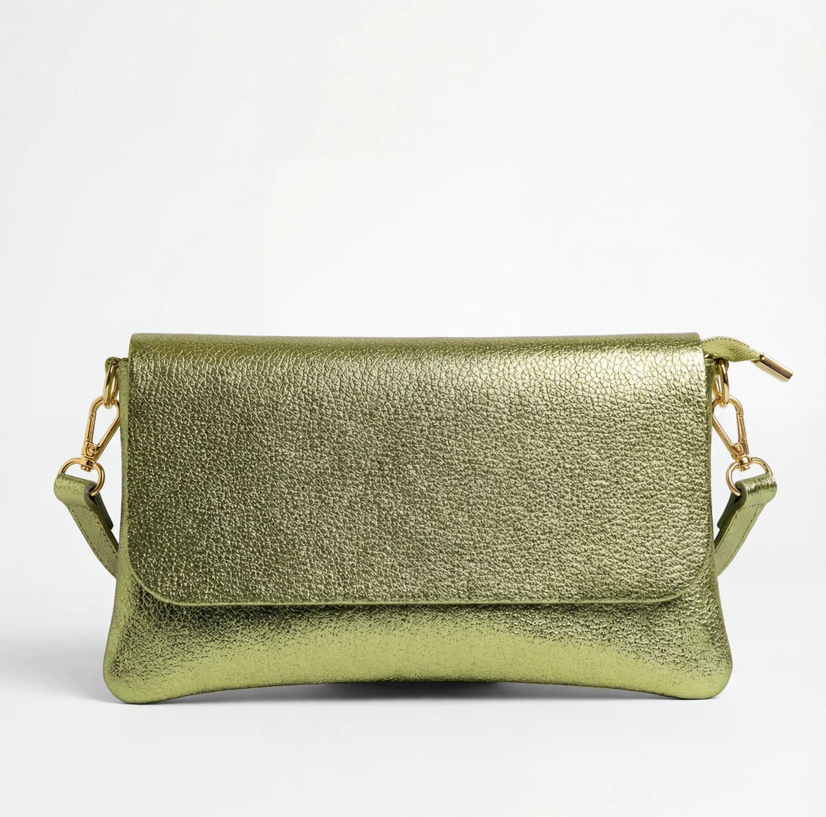 Metallic Leather Crossbody Bag
