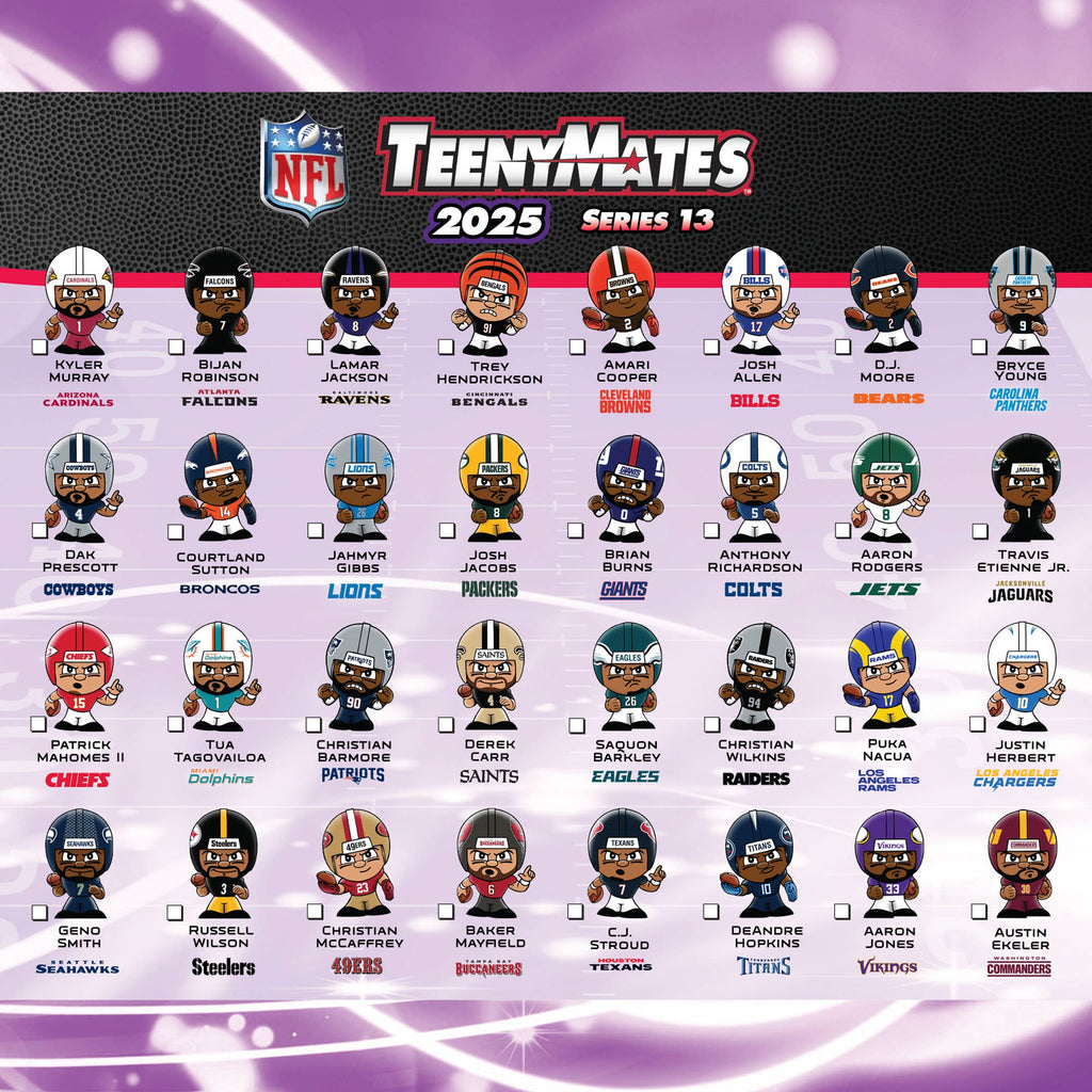 NFL TeenyMates Gravity Feed Display 2025