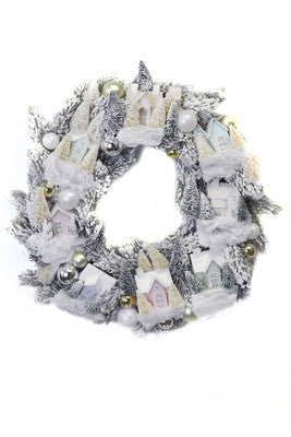 Frosted Village Wreath