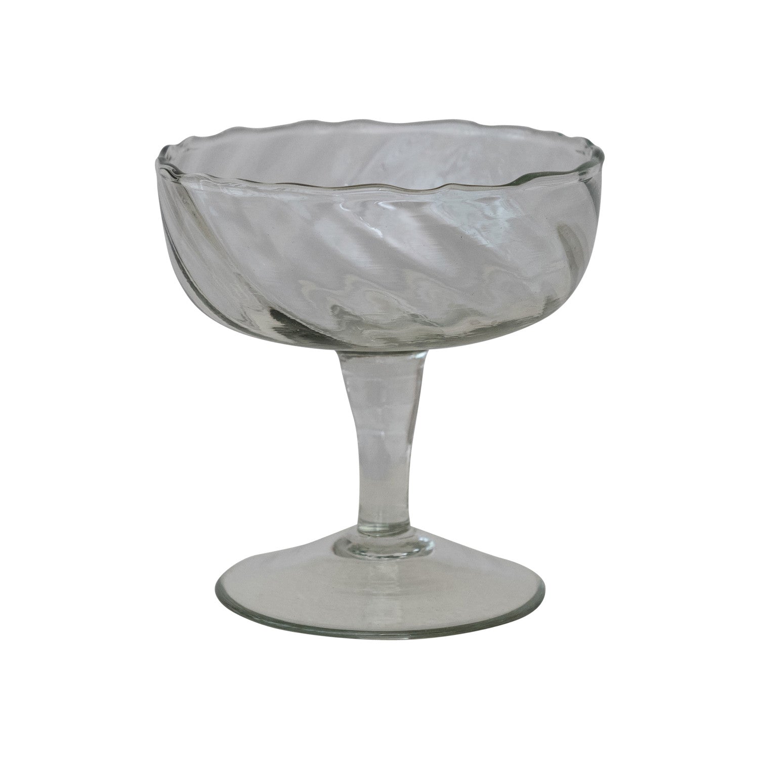 Hand-Blown Twisted Stemmed Coupe Glass (Set of 2)