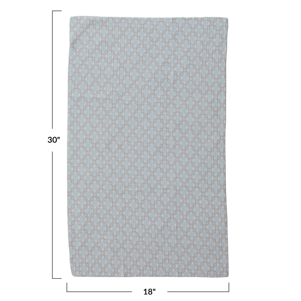 Printed Recycled Microfiber Tea Towel with Diamond Pattern