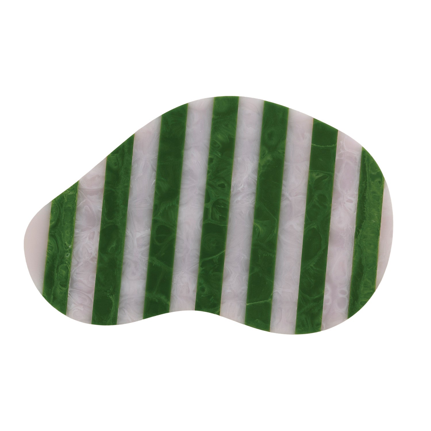 Resin Striped Organic Shaped Cheese/Serving Board, Green & White