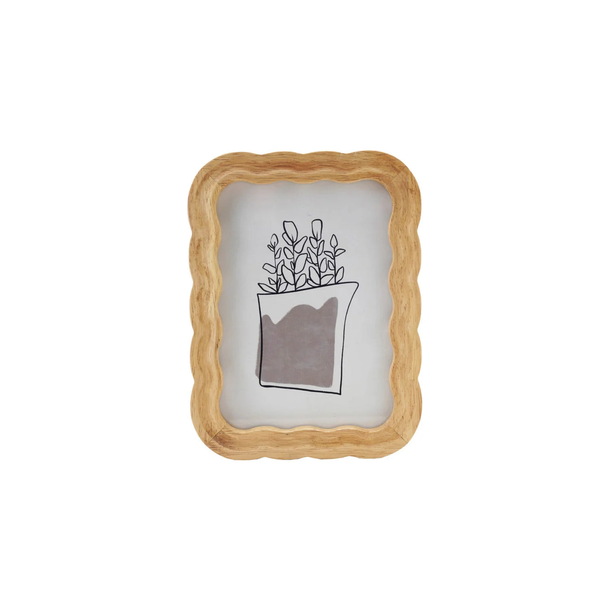 Rubberwood Scalloped Photo Frame