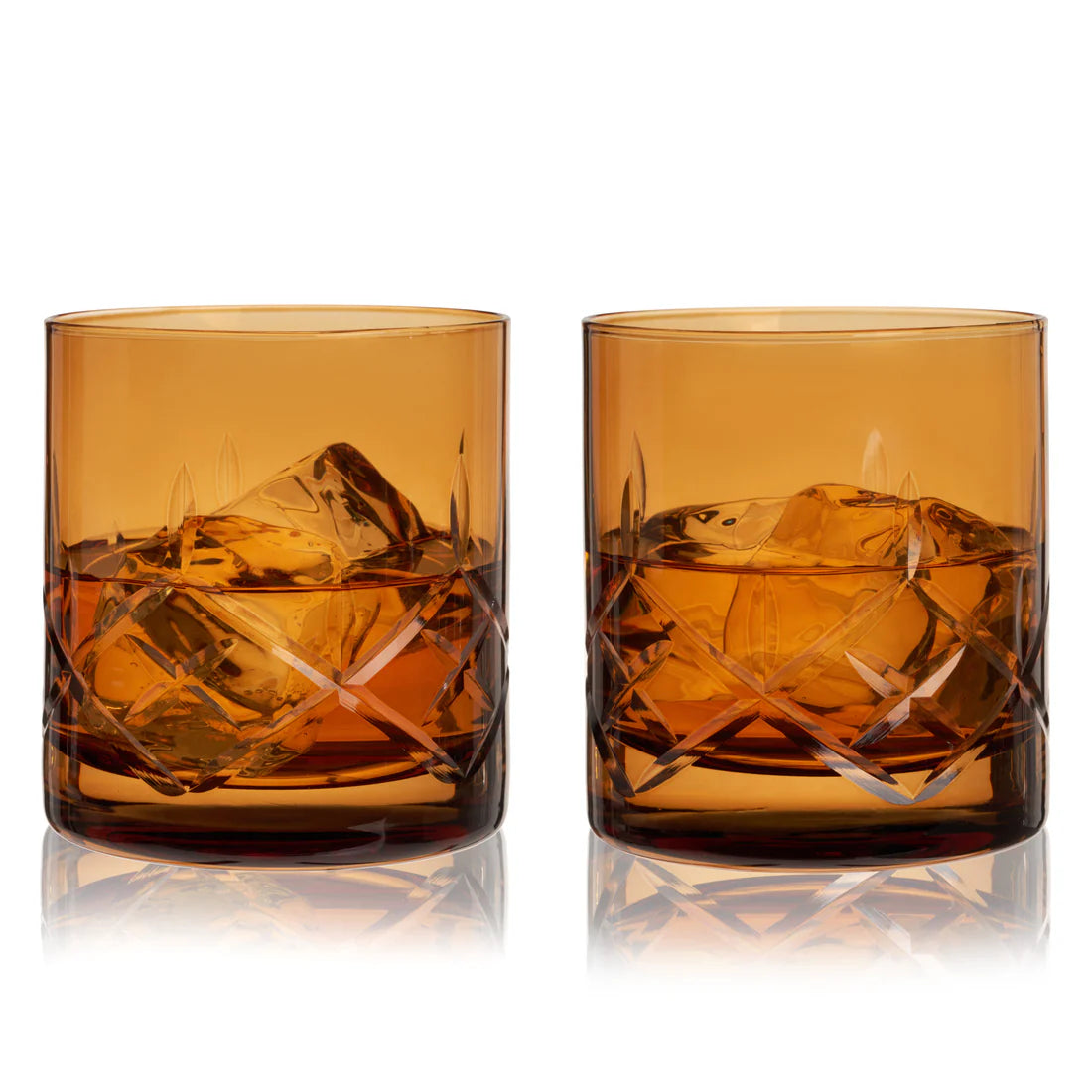 Admiral Rocks Glasses in Amber Set of 2