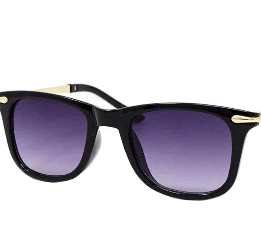Black + Gold Wayfarer Sunglasses