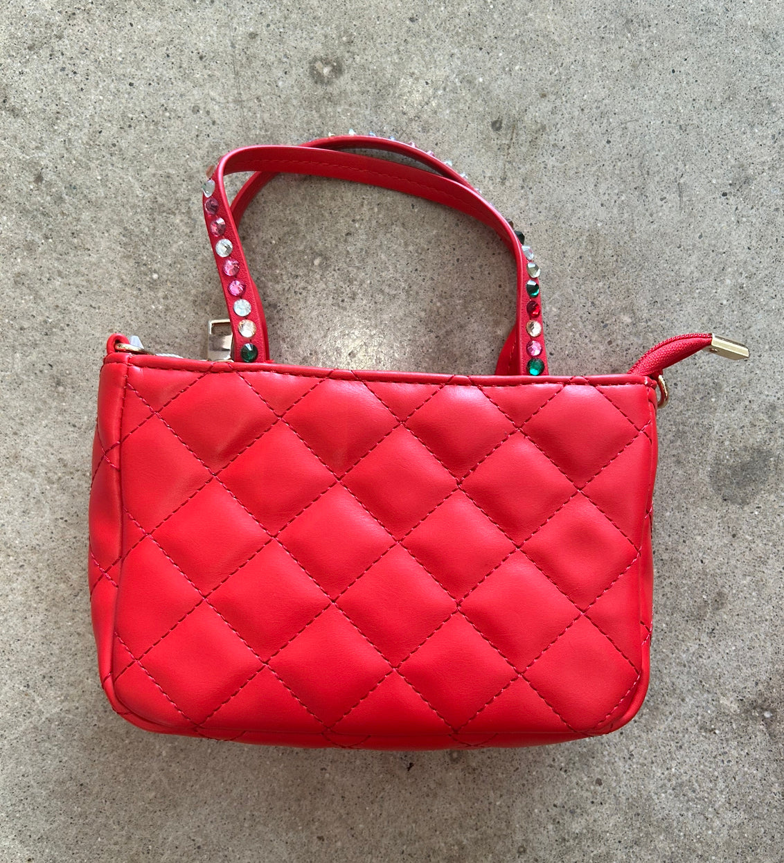 Quilted Rhinestone Tote Bag