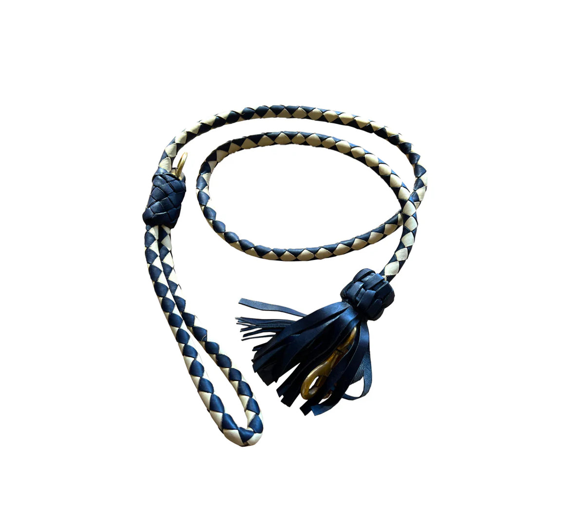 Navy Swanky Leather Lead