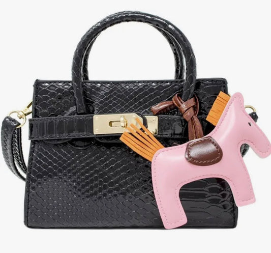 Crocodile Buckle Bag with Pony