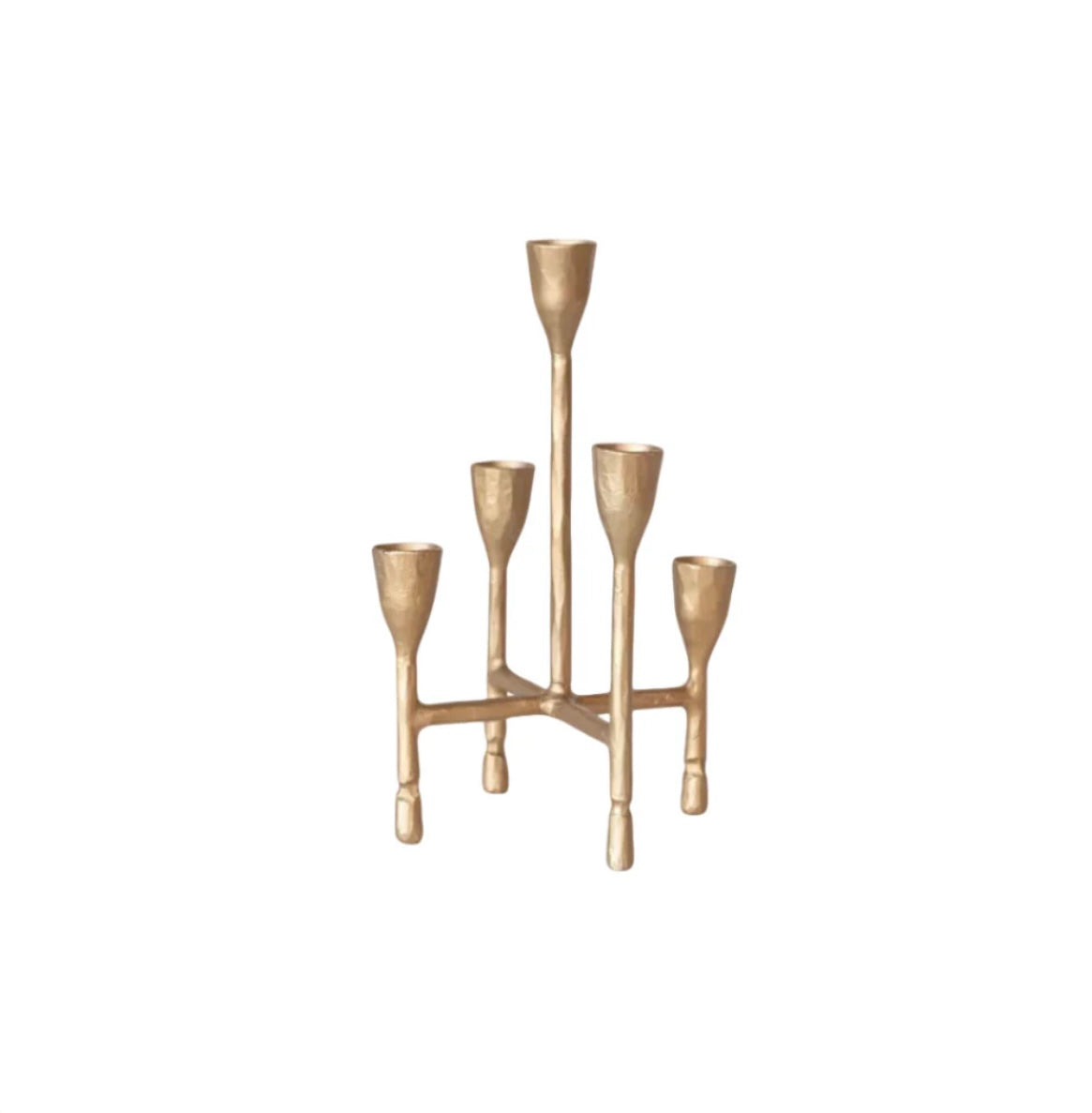 Metal Candelabra with Antique Gold Finish