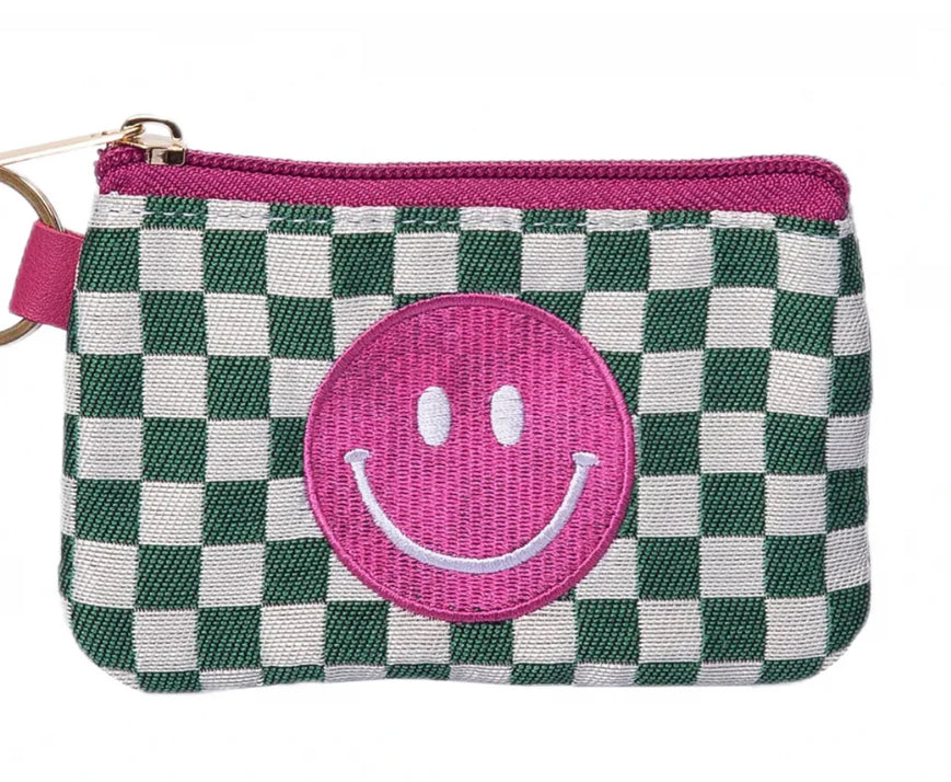Checkered Zip Wallet