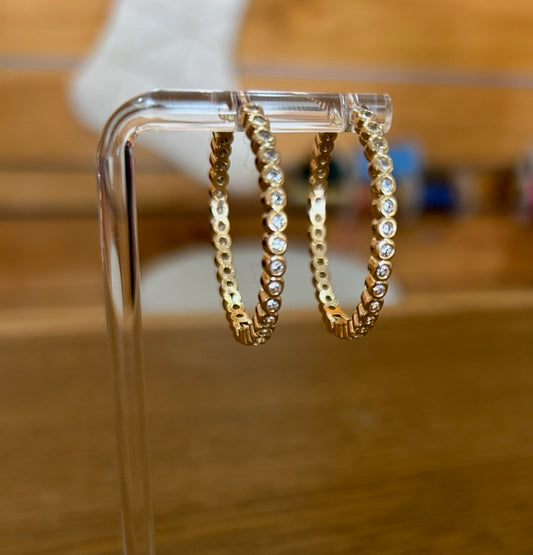 Gold Fill Infinity CZ Hoops