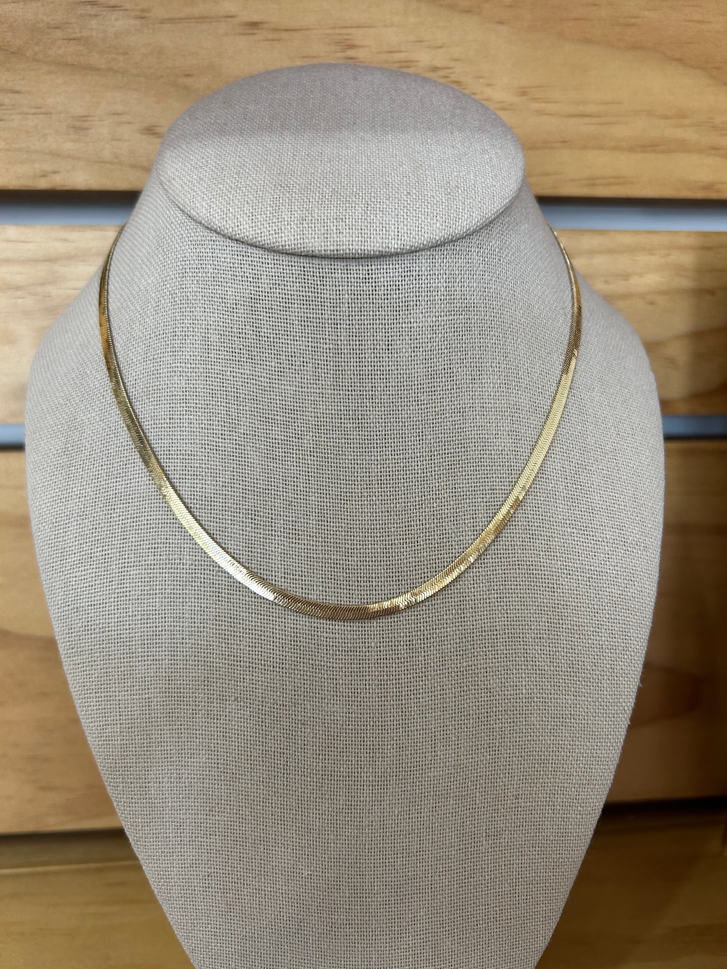 Gold Filled Herringbone 16” Necklace