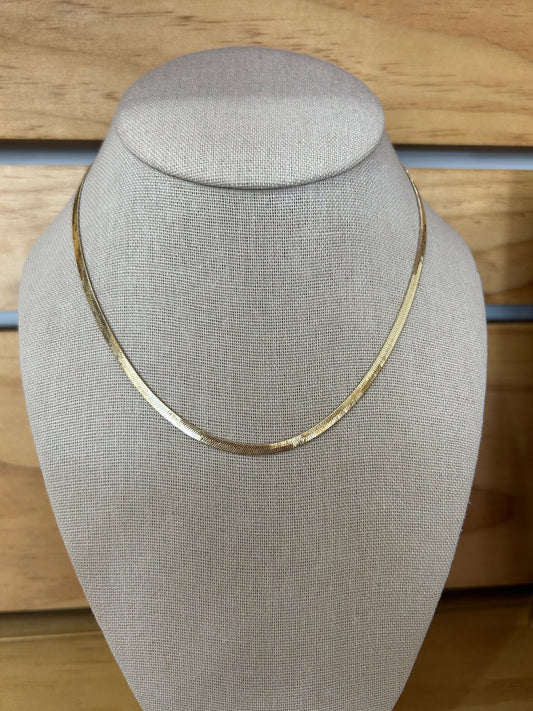 Gold Filled 3mm Herringbone 16” Necklace