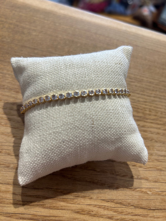 Gold Fill Bezel Diamond Tennis Bracelet